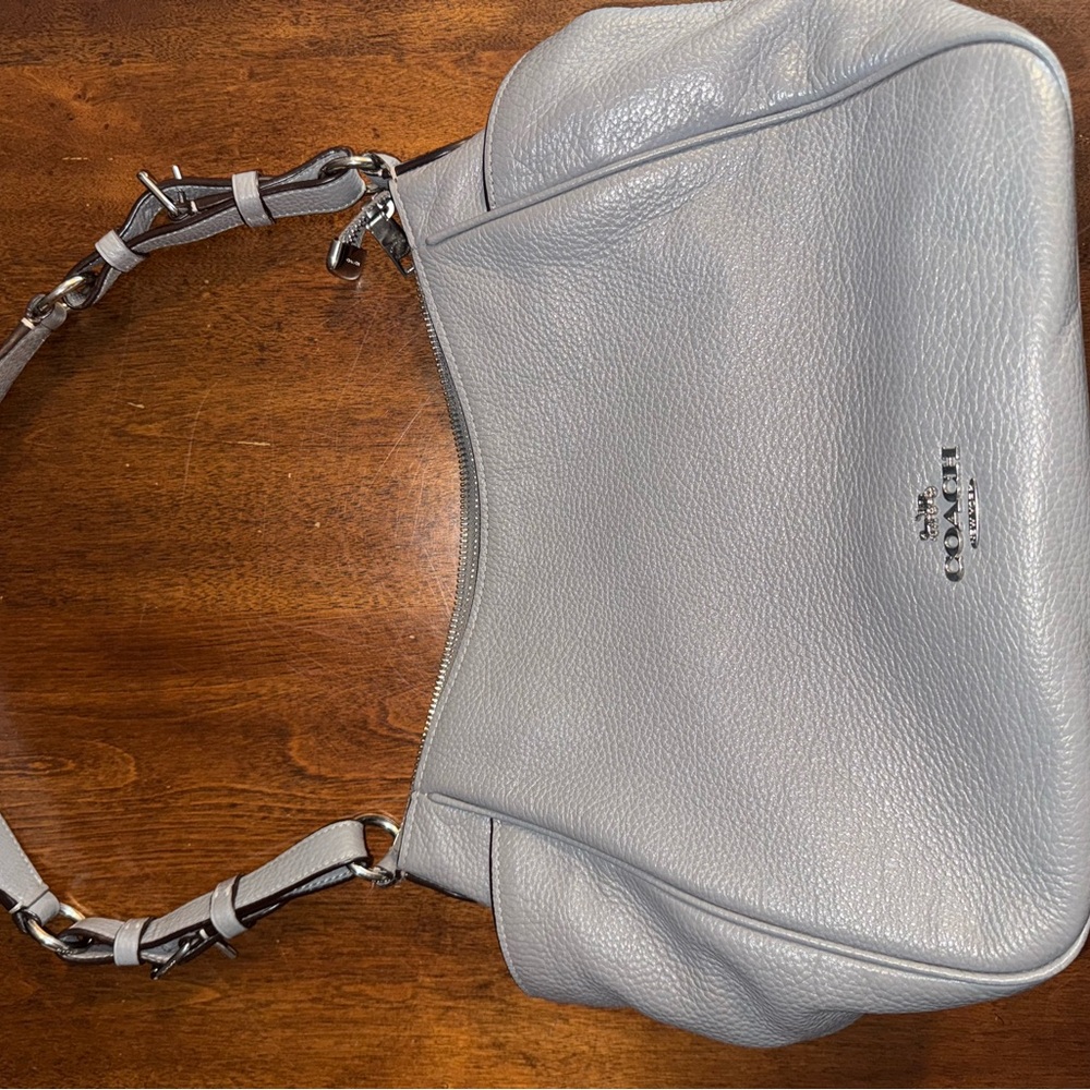 Coach Gray Leather Shoulder Bag